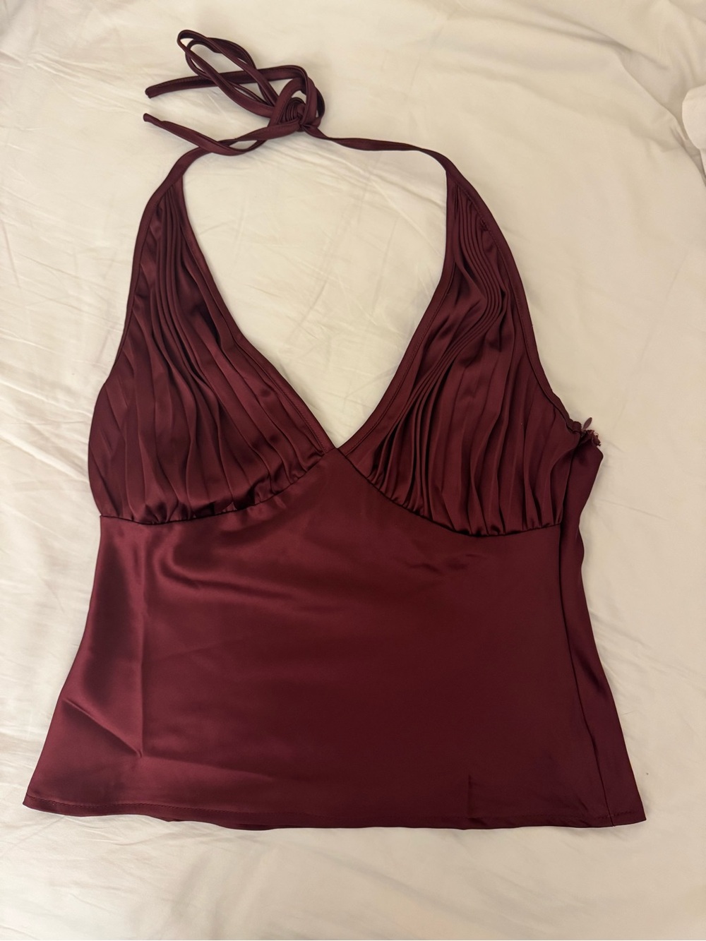 Peppermayo Burgundy Halter Satin Cami